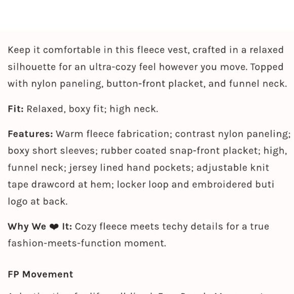 NWT Free People Movement Scout It Out Fleece Vest • Oversized• Side Bows • Blue - Picture 15 of 16